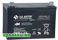 BB MPL100-12 100Ah 12V UPS akkumulátor (longlife, 10év várható élettartam)