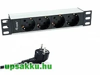  Equip 4-es fekete rackbe szerelhető elosztó schuko csatlakozóval (333311)