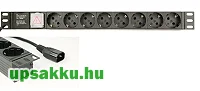   Gembird PDU 8-as rackbe is szerelhető C14 - Schuko elosztósáv