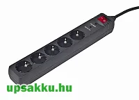   Gembird Energenie Surge Protector 5 férőhelyes túlfeszültség-védő-elosztó 3m kábellel