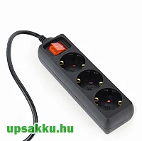   Gembird Energenie 3-as fekete C14 csatlakozóval 0,6m (UPS elosztó)