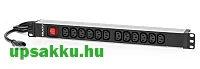 SPS 12F PDU (Salicru) 12-es rackbe is szerelhető C14 - Schuko elosztósáv