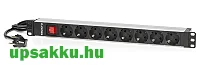 SPS 8F PDU (Salicru) 8-as rackbe is szerelhető Schuko - Schuko elosztósáv