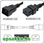 Kábel 230V C19-C20 összekötő kábel 2m 16A