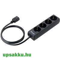   Equip 4-es fekete C14 csatlakozóval 1,1m (UPS elosztó)