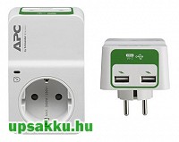 APC PM1WU2-GR 1-es túlfeszültség-védő USB töltővel (1 db)
