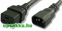 Kábel 230V C19-C14 összekötő kábel 1,8m 10A