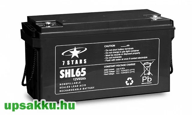 7 Stars SHL65 65Ah 12V UPS akkumulátor (long-life, 10év várható élettartam)