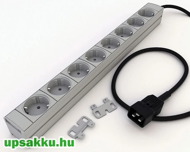   DI-STRIP Compact 8-as rackbe is szerelhető C20 - Schuko elosztósáv