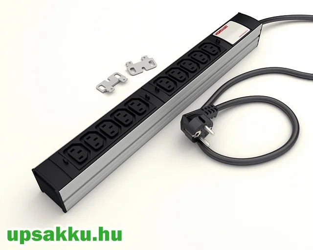   DI-STRIP IEC320 hálózati elosztó rackbe is szerelhető (10db C13 aljzat)
