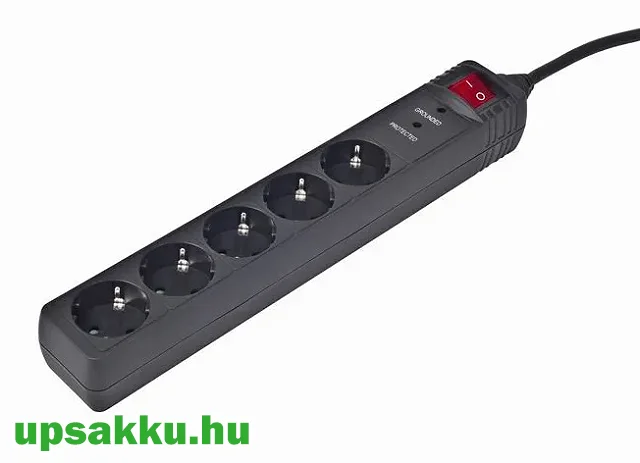   Gembird Energenie Surge Protector 5 férőhelyes túlfeszültség-védő-elosztó 3m kábellel