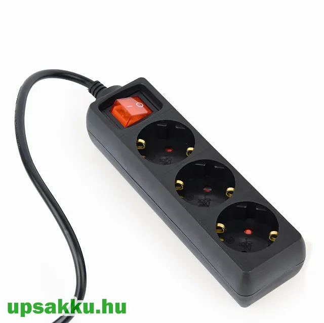   Gembird Energenie 3-as fekete C14 csatlakozóval 0,6m (UPS elosztó)