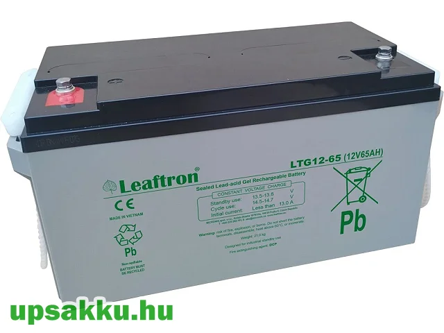 Leaftron LTG 65Ah 12V gél-zselés UPS és ciklikus akkumulátor (long-life, 10év)