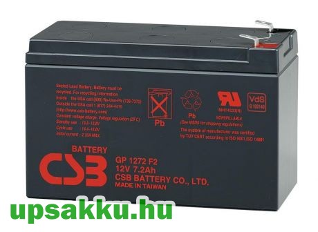 CSB GP 7Ah 12V UPS akkumulátor GP1272 F2 28W/Cell<br><small>Mennyiségi egység (1 egység ezt takarja): 1 db</small>