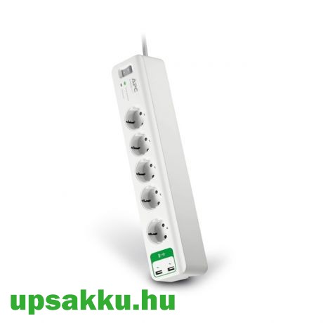 APC PM5U-GR 5-ös túlfeszültség-védő-elosztó fehér + USB töltő