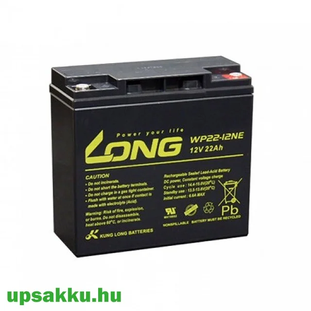 Long WP 22Ah 12V ciklikus akkumulátor (pl. elektromos kerékpárhoz) WP22-12NE